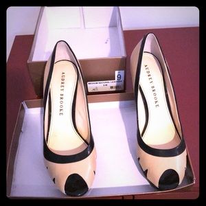 Audrey Brooke Natural Leather Platform Heels